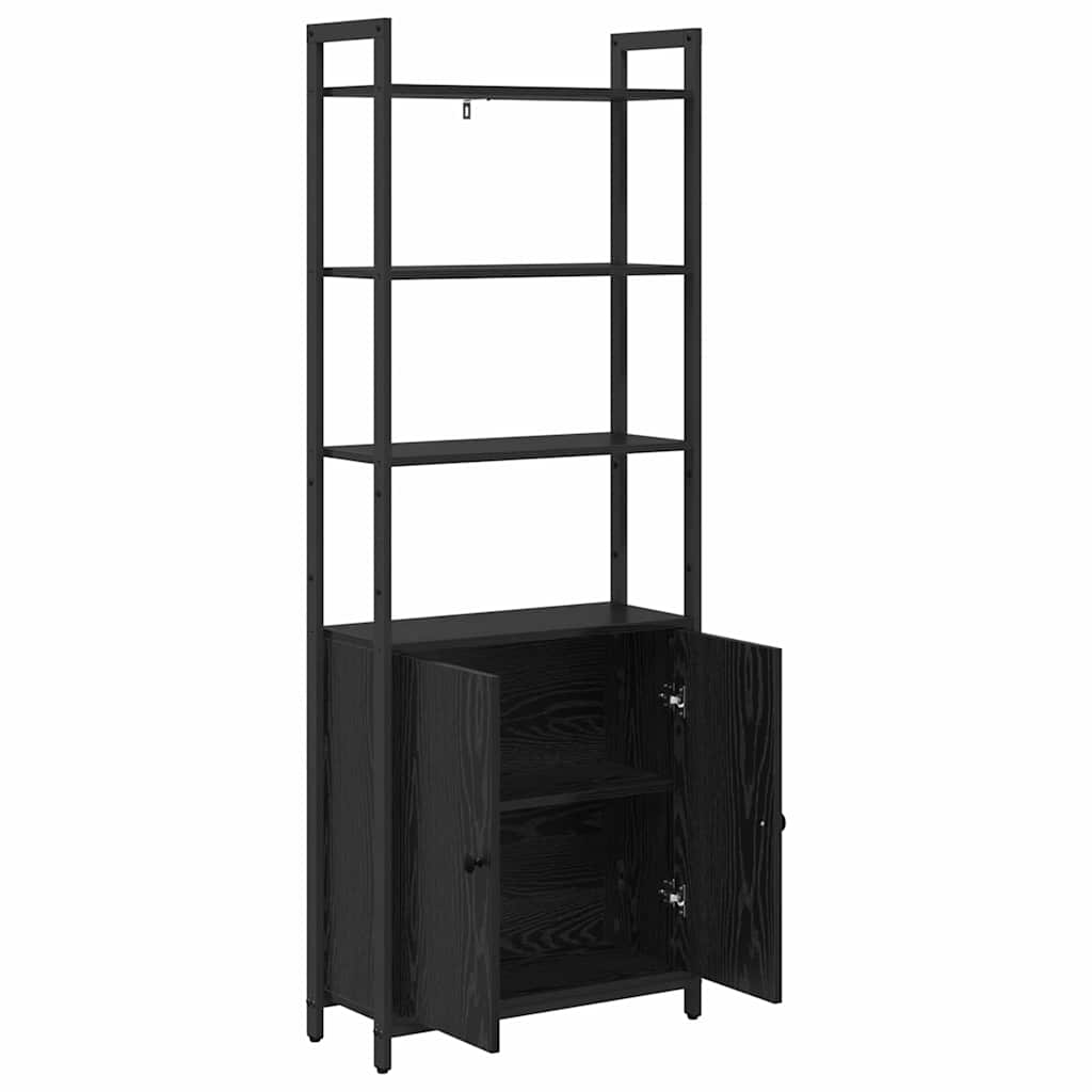 Bücherregal Schwarz Eichen-Optik 60 x 24 x 161 cm Holzwerkstoff