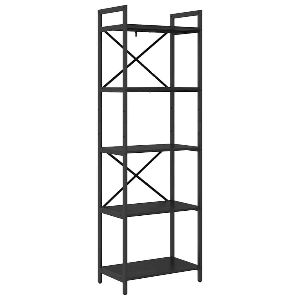 Bücherregal Schwarz Eichen-Optik 56 x 34 x 171 cm Holzwerkstoff