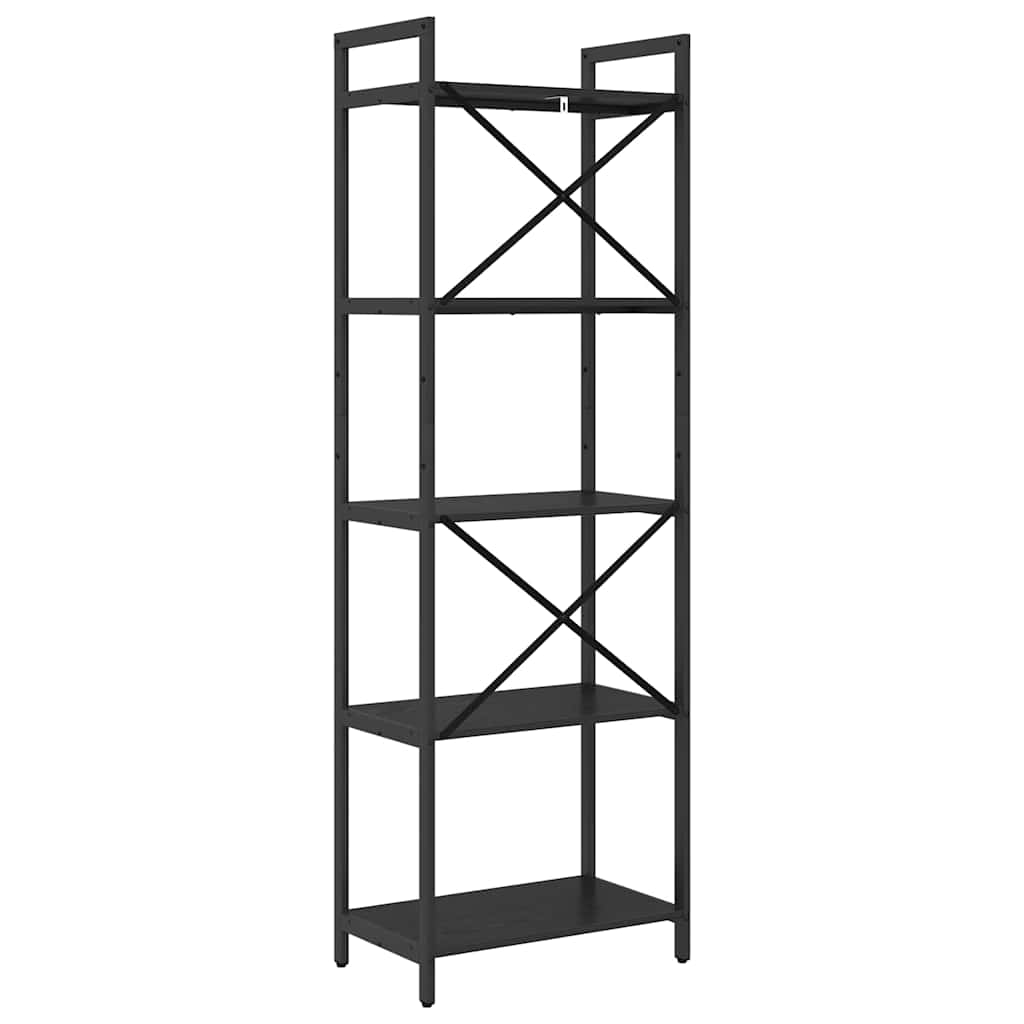 Bücherregal Schwarz Eichen-Optik 56 x 34 x 171 cm Holzwerkstoff
