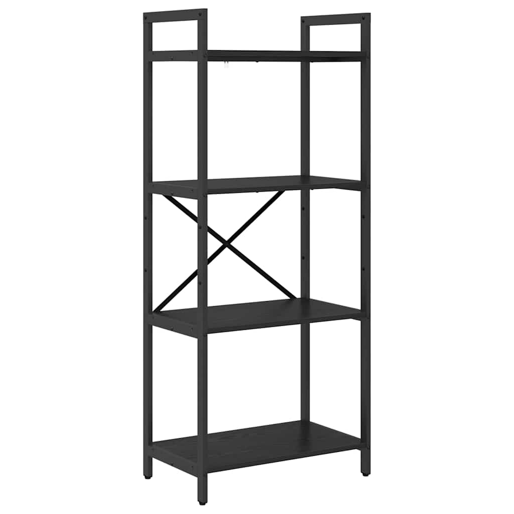Bücherregal Schwarz Eichen-Optik 56 x 34 x 133,5 cm