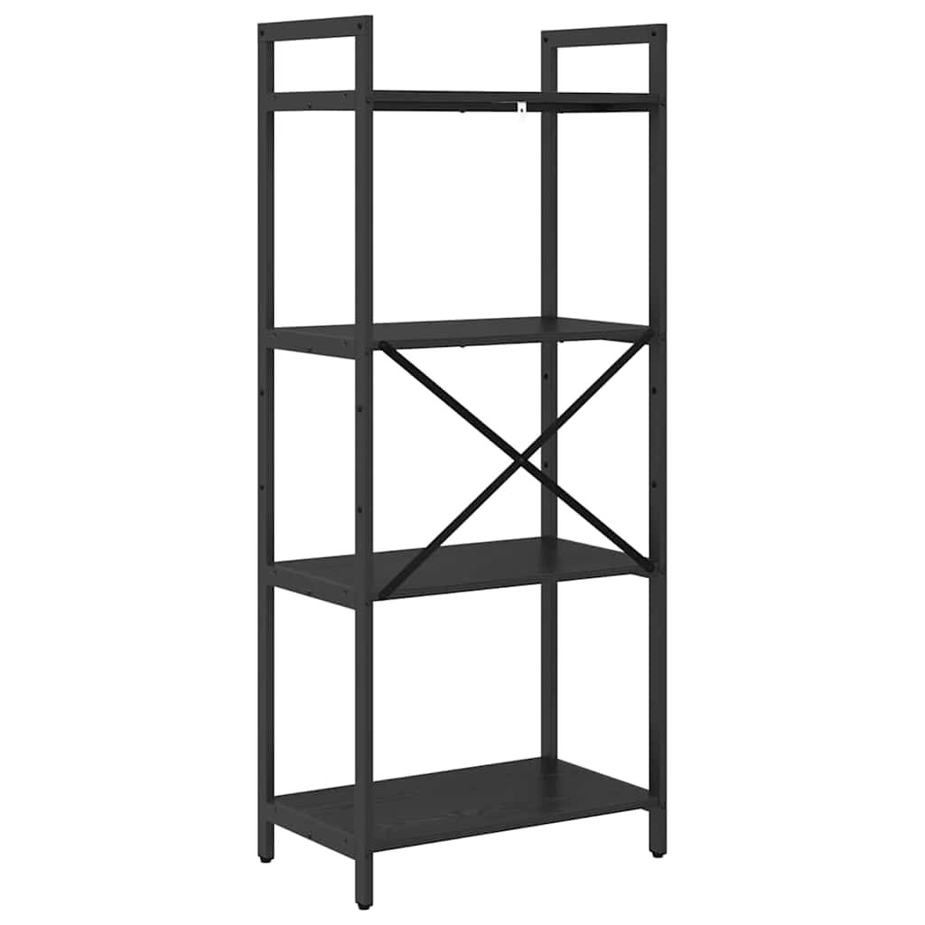 Bücherregal Schwarz Eichen-Optik 56 x 34 x 133,5 cm