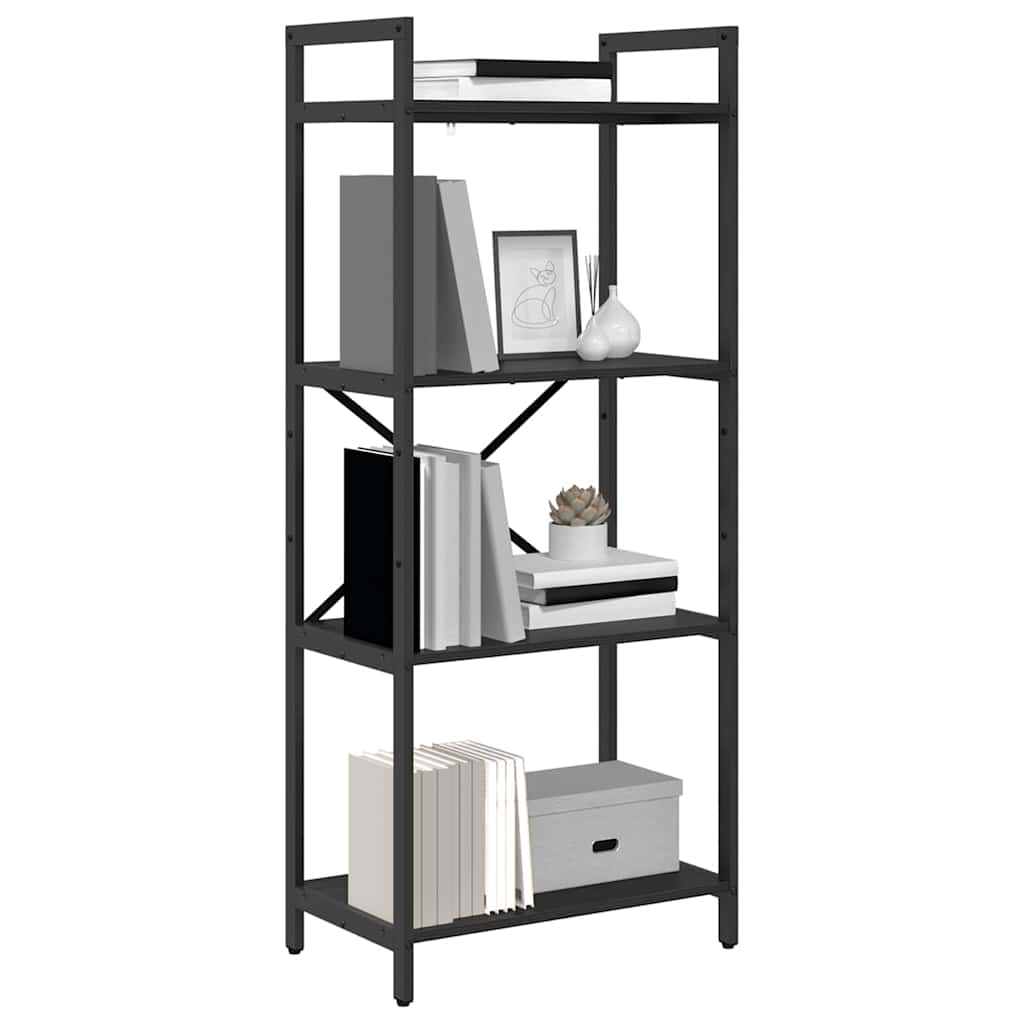 Bücherregal Schwarz Eichen-Optik 56 x 34 x 133,5 cm