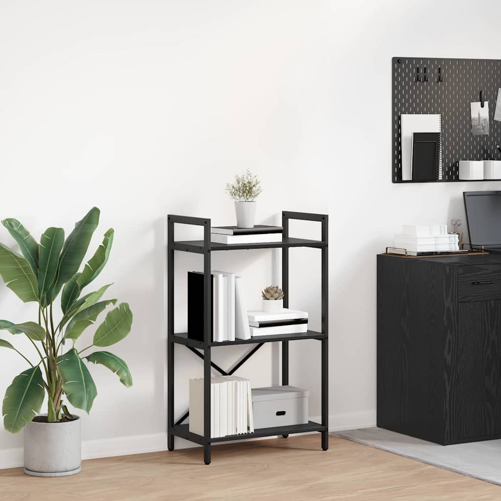 Bücherregal Schwarz Eichen-Optik 56 x 34 x 96 cm Holzwerkstoff