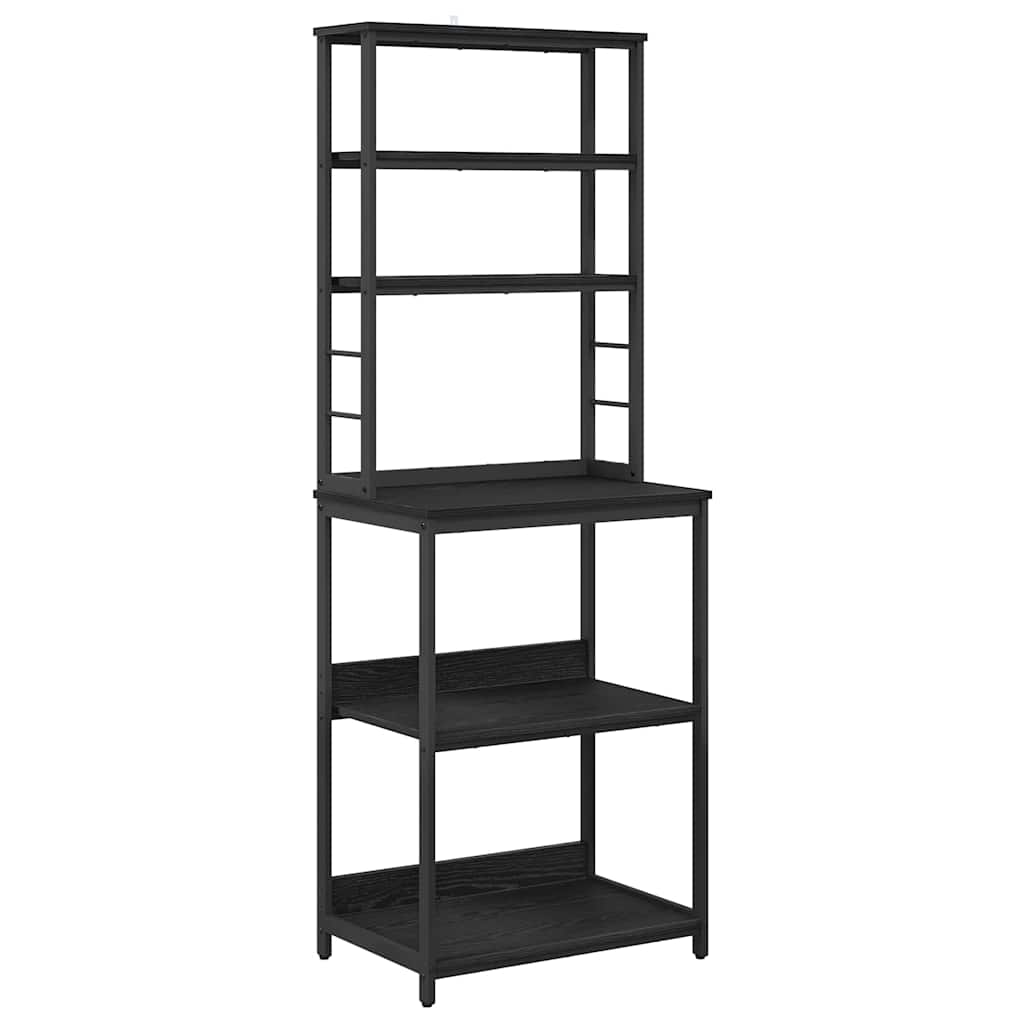 Küchenregal Schwarz Eichen-Optik 60 x 40 x 168 cm Holzwerkstoff