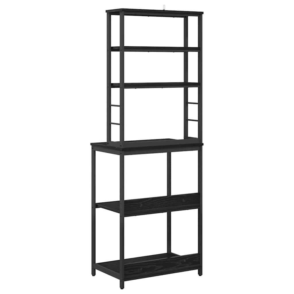 Küchenregal Schwarz Eichen-Optik 60 x 40 x 168 cm Holzwerkstoff