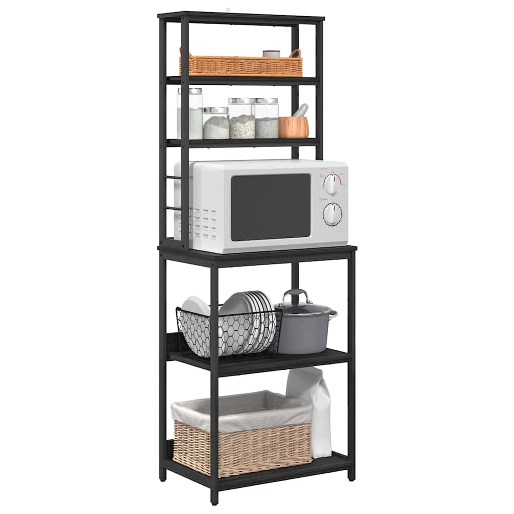 Küchenregal Schwarz Eichen-Optik 60 x 40 x 168 cm Holzwerkstoff
