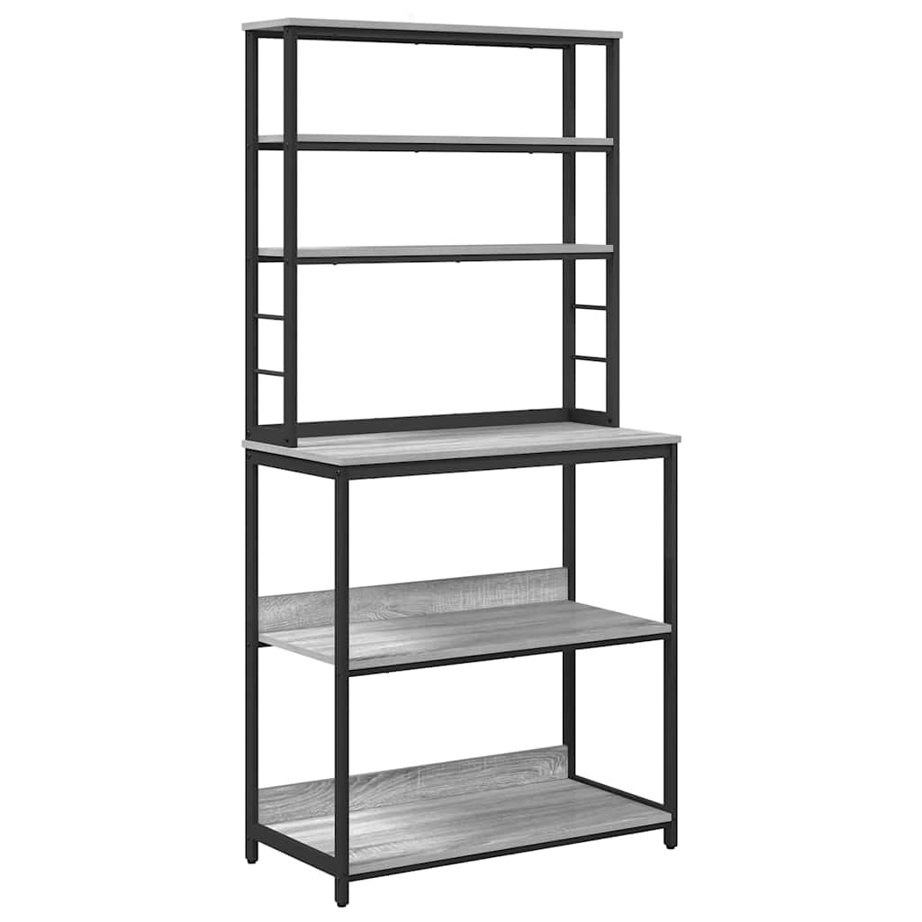 Küchenregal Graues Sonoma 80 x 40 x 168 cm Holzwerkstoff