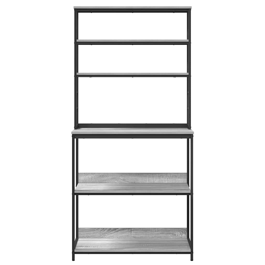Küchenregal Graues Sonoma 80 x 40 x 168 cm Holzwerkstoff