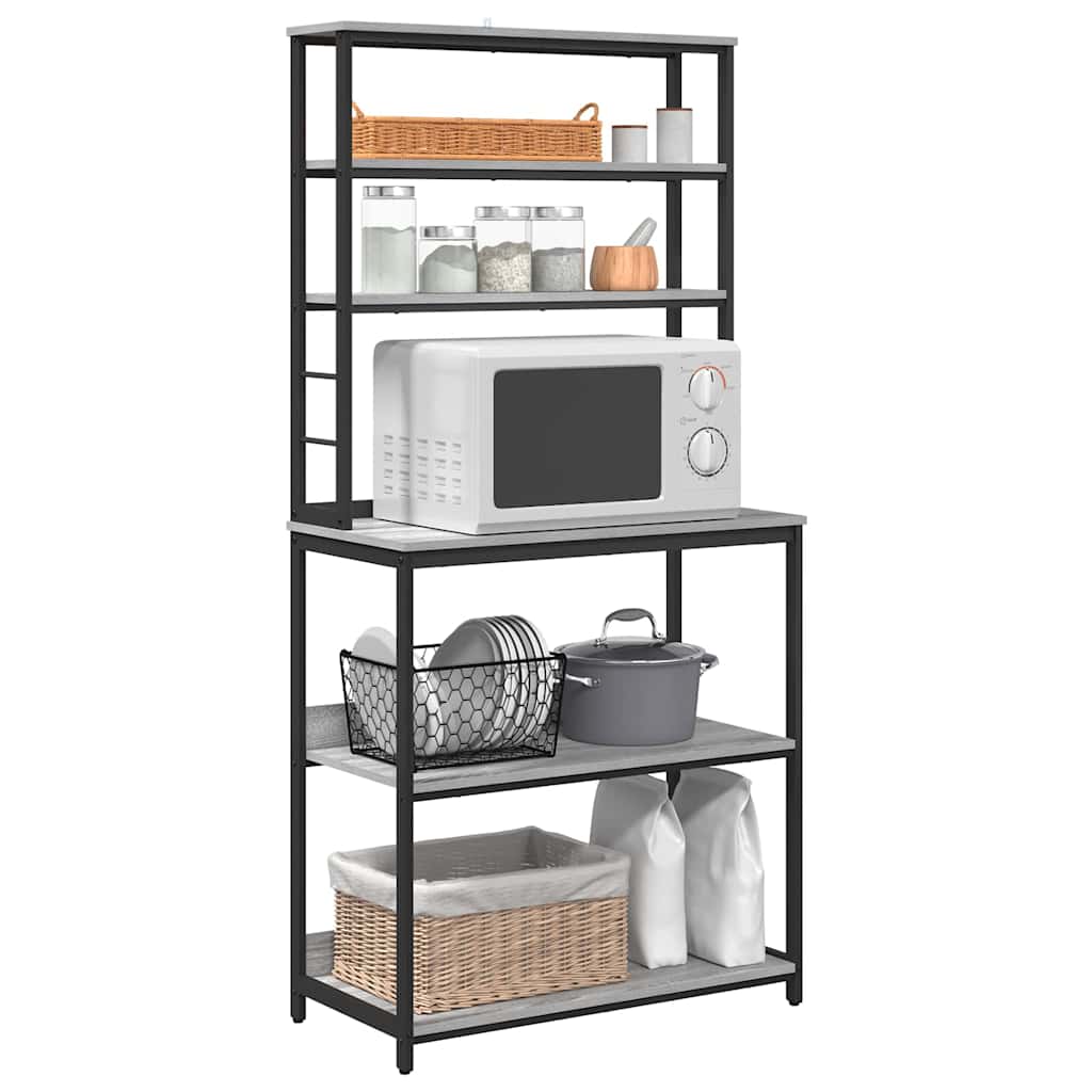 Küchenregal Graues Sonoma 80 x 40 x 168 cm Holzwerkstoff