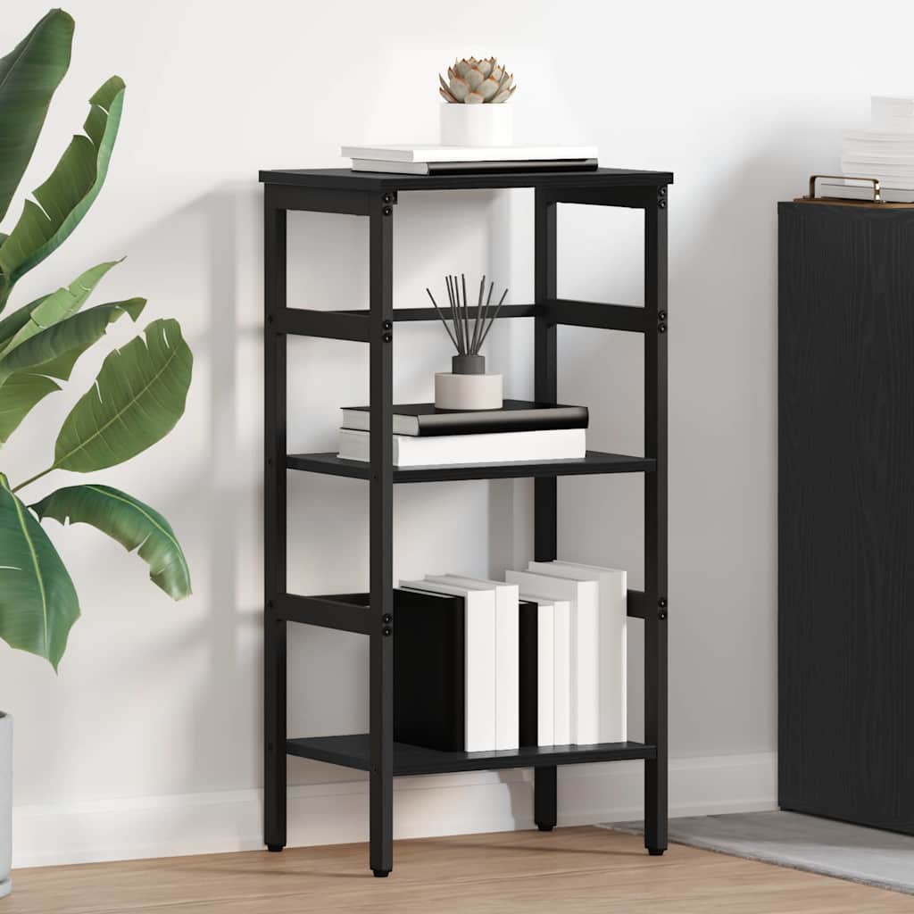 Bücherregal Schwarz Eichen-Optik 40 x 29,5 x 81 cm