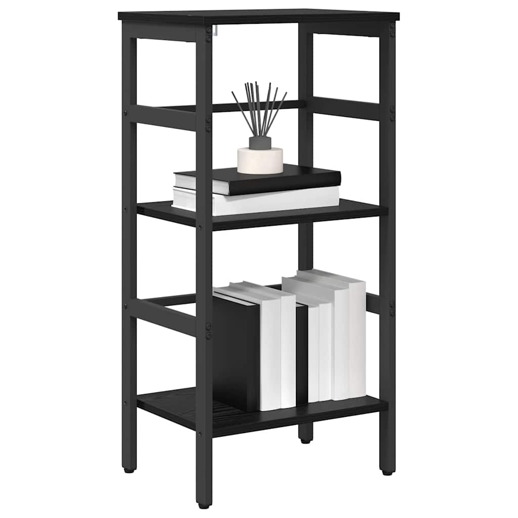Bücherregal Schwarz Eichen-Optik 40 x 29,5 x 81 cm