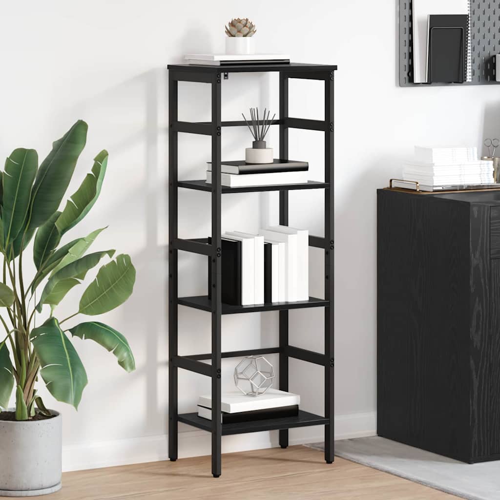 Bücherregal Schwarz Eichen-Optik 40 x 29,5 x 115 cm