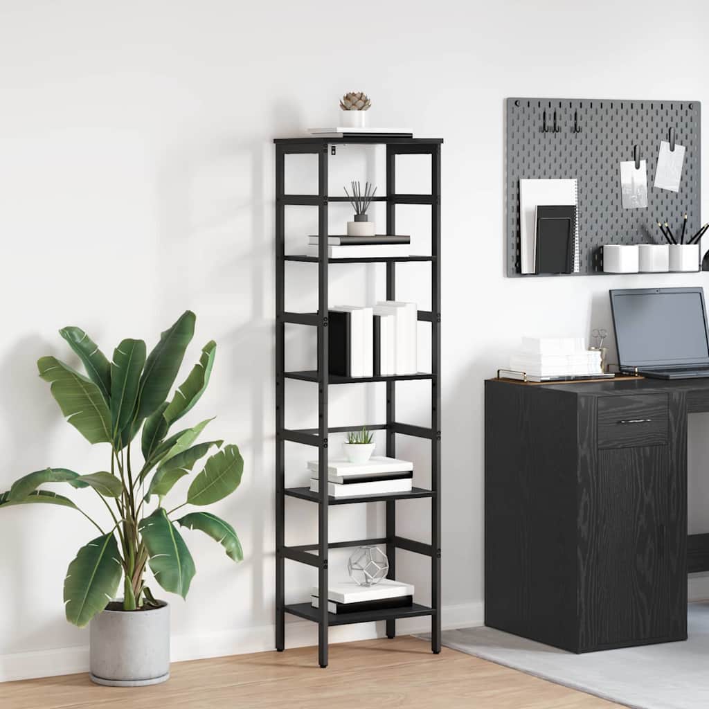 Bücherregal Schwarz Eichen-Optik 40 x 29,5 x 149 cm