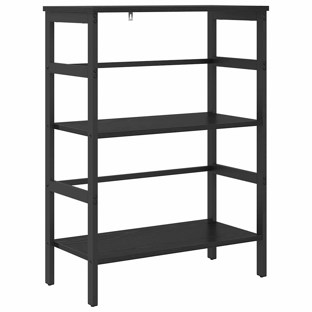 Bücherregal Schwarz Eichen-Optik 60 x 29,5 x 81 cm