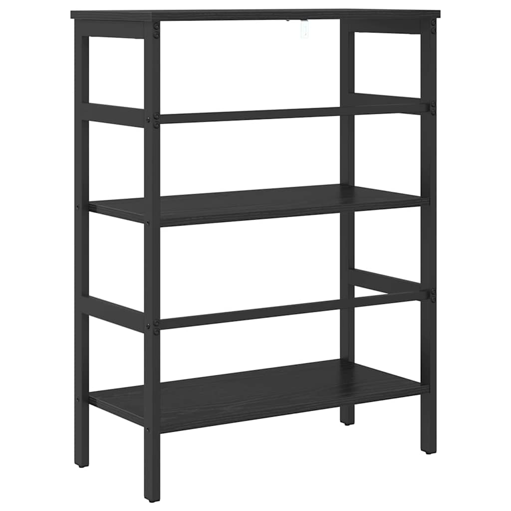 Bücherregal Schwarz Eichen-Optik 60 x 29,5 x 81 cm