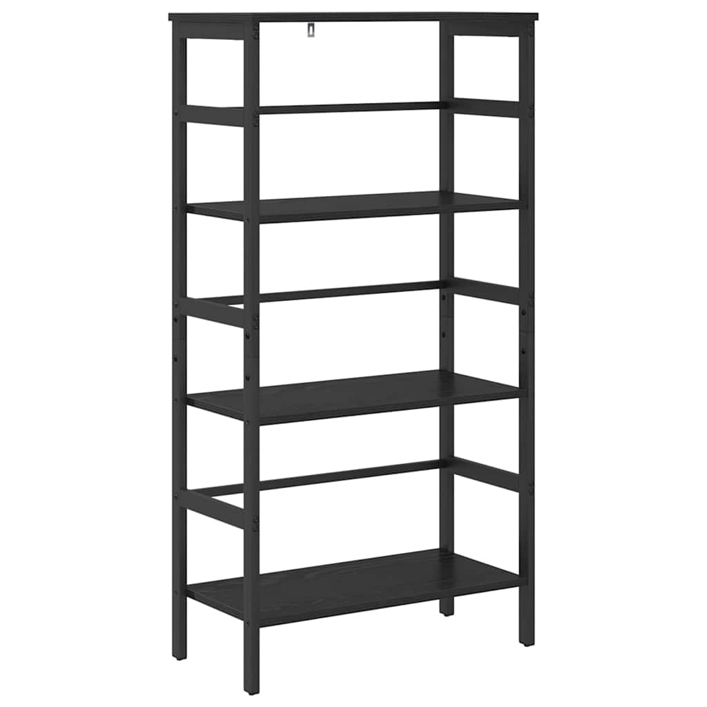 Bücherregal Schwarz Eichen-Optik 60 x 29,5 x 115 cm