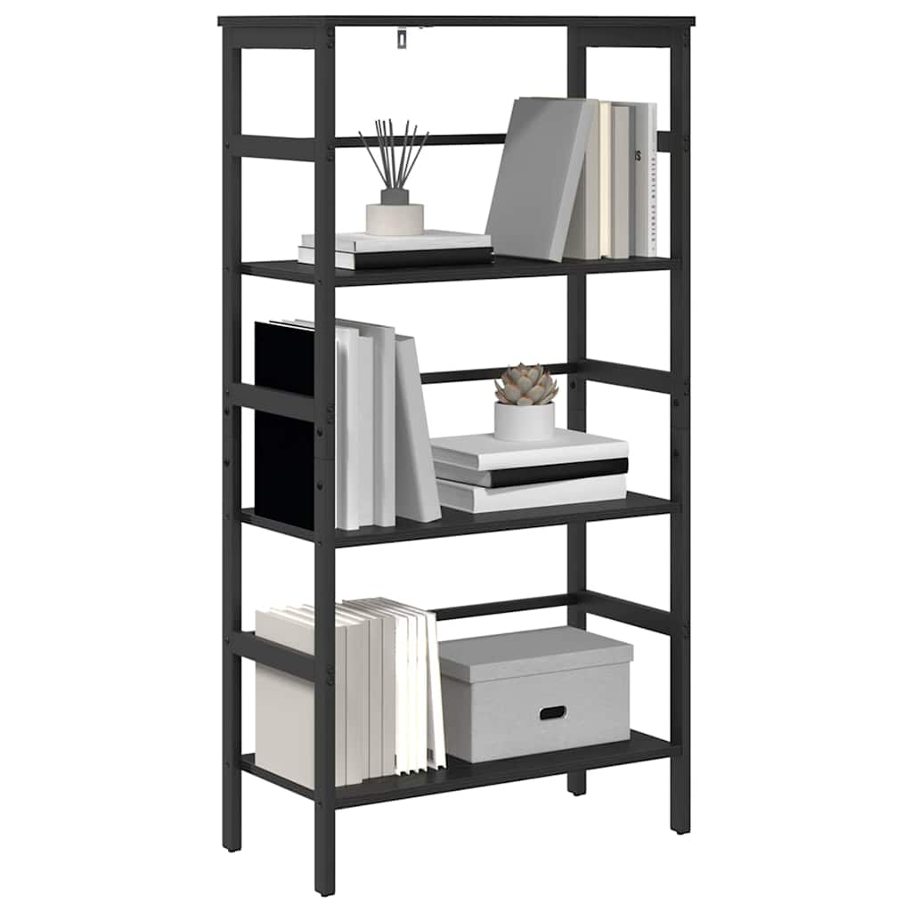 Bücherregal Schwarz Eichen-Optik 60 x 29,5 x 115 cm