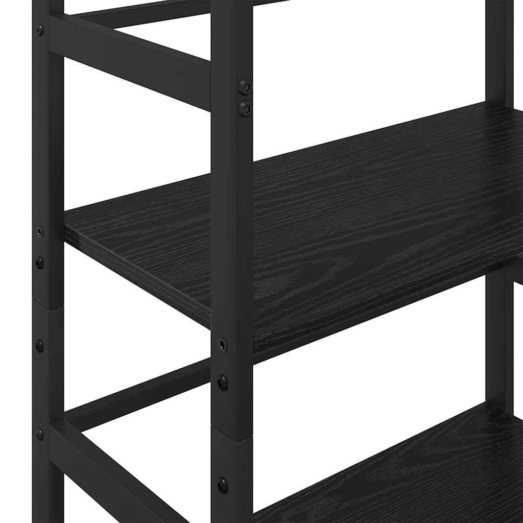 Bücherregal Schwarz Eichen-Optik 60 x 29,5 x 149 cm