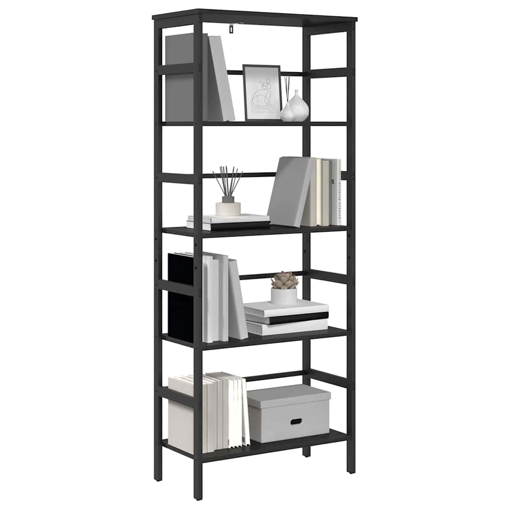 Bücherregal Schwarz Eichen-Optik 60 x 29,5 x 149 cm
