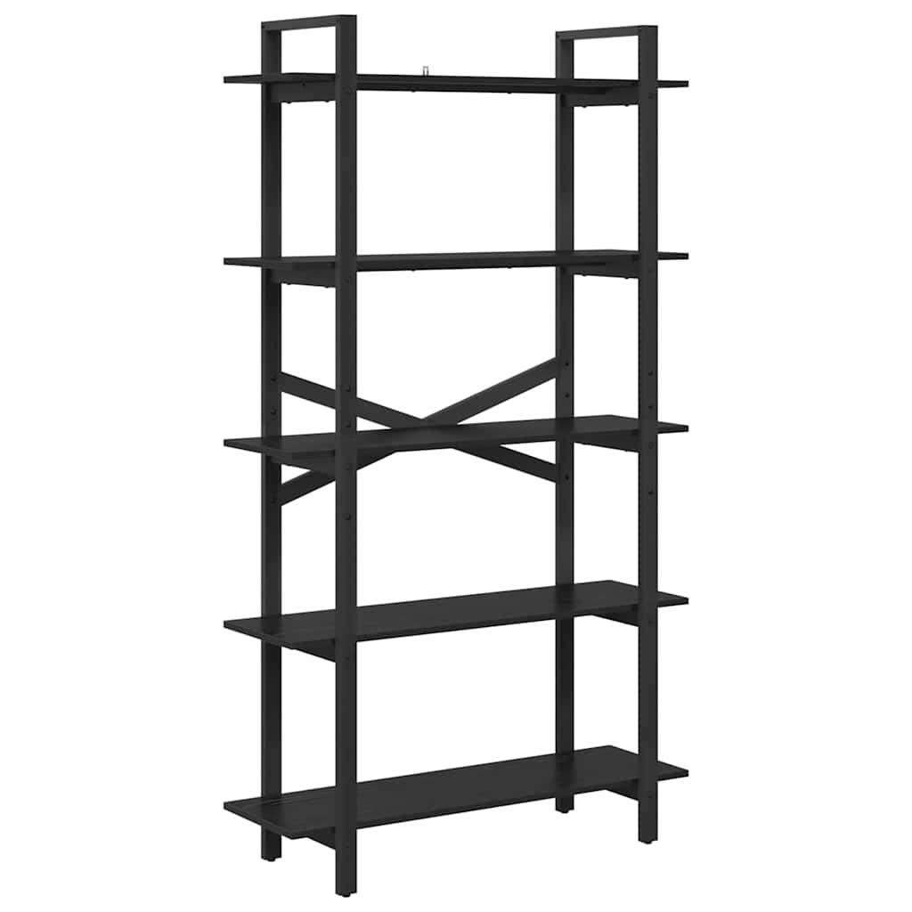 Bücherregal Schwarz Eichen-Optik 100 x 33,5 x 178 cm