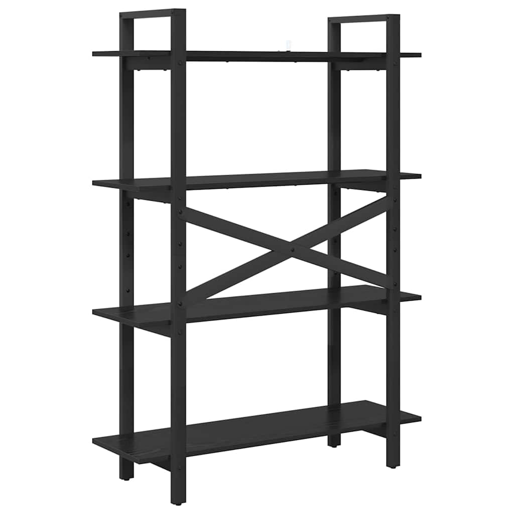 Bücherregal Schwarz Eichen-Optik 100 x 33,5 x 140 cm