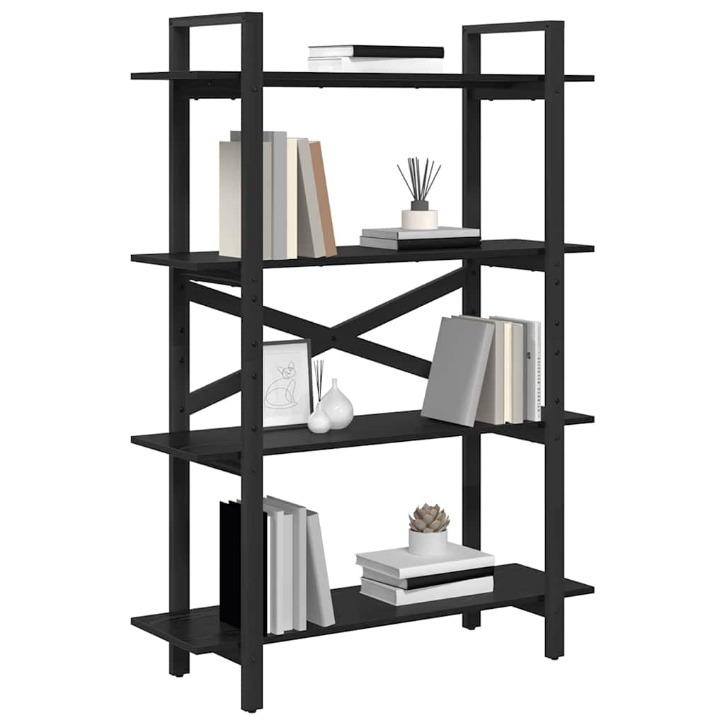 Bücherregal Schwarz Eichen-Optik 100 x 33,5 x 140 cm