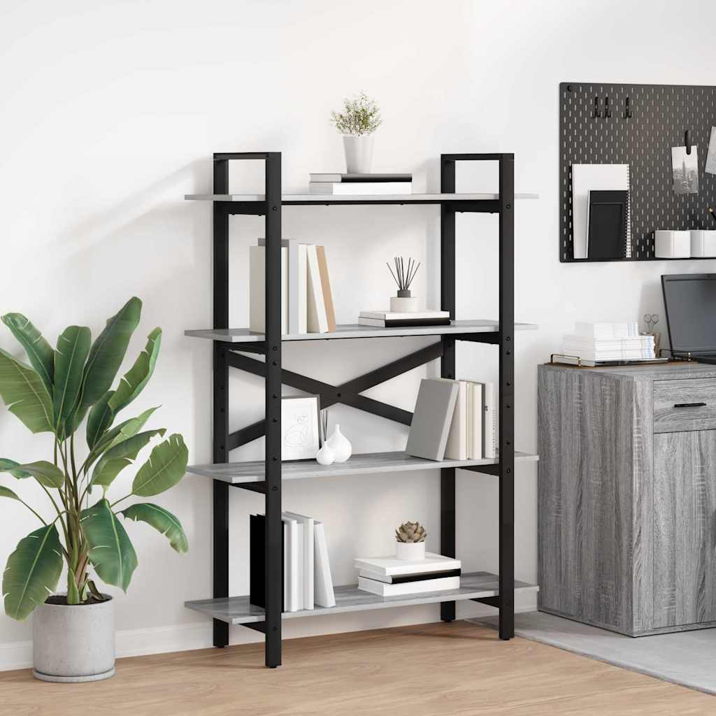 Bücherregal Graues Sonoma 100 x 33,5 x 140 cm Holzwerkstoff