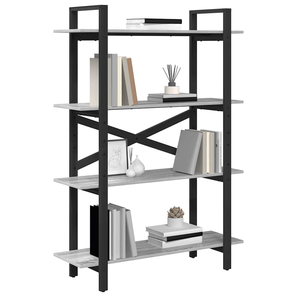 Bücherregal Graues Sonoma 100 x 33,5 x 140 cm Holzwerkstoff