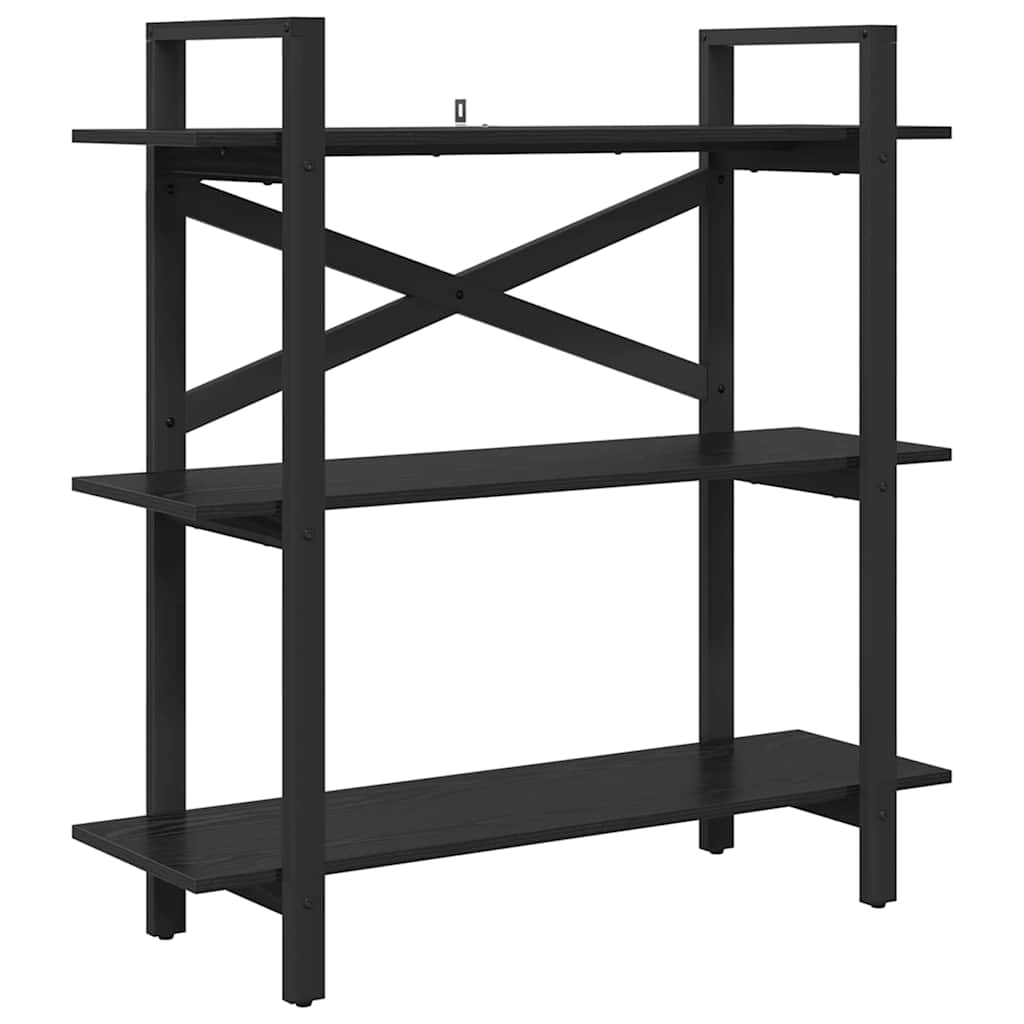 Bücherregal Schwarz Eichen-Optik 100 x 33,5 x 102 cm