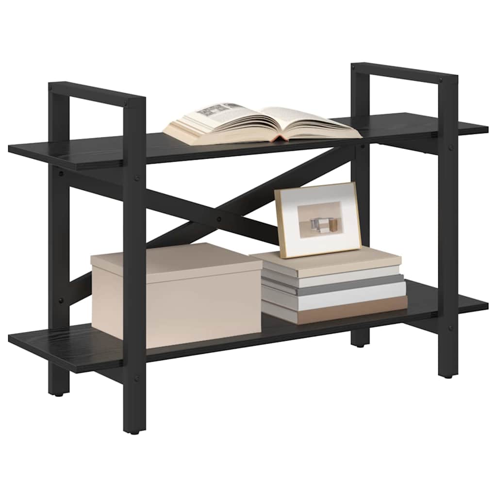 Bücherregal Schwarz Eichen-Optik 100 x 33,5 x 64 cm