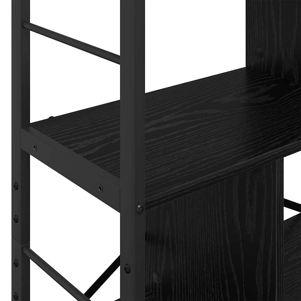 Bücherregal Schwarz Eichen-Optik 75 x 30 x 123,5 cm