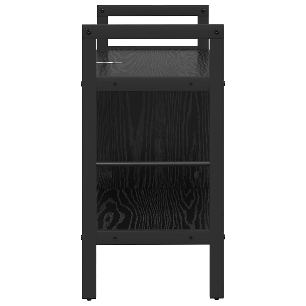 Bücherregal Schwarz Eichen-Optik 75 x 30 x 58,5 cm