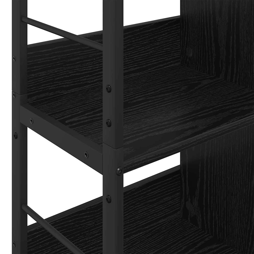 Bücherregal Schwarz Eichen-Optik 82 x 32 x 144,5 cm