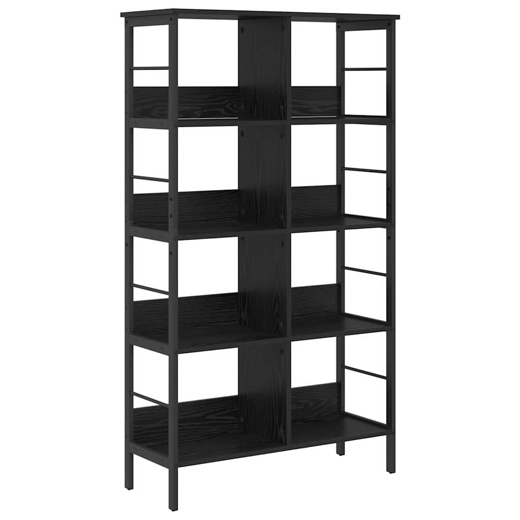 Bücherregal Schwarz Eichen-Optik 82 x 32 x 144,5 cm