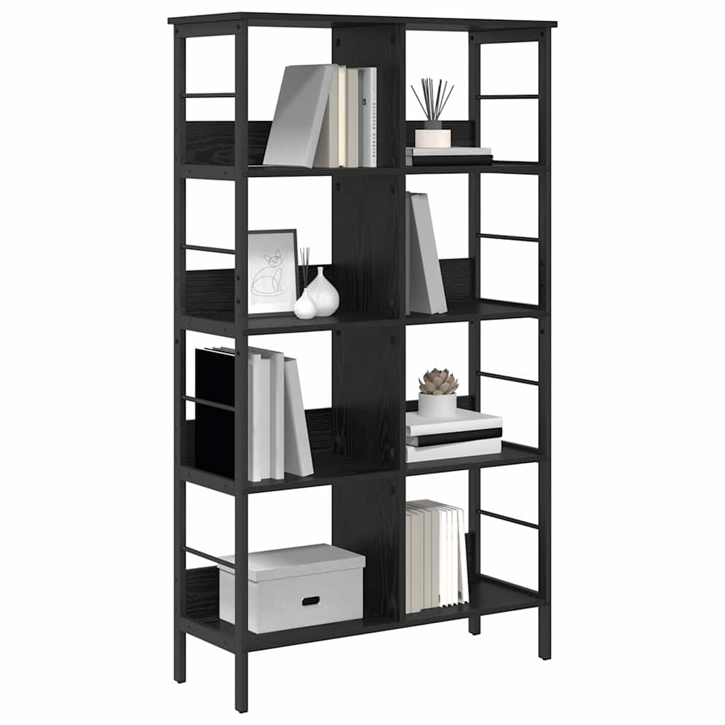 Bücherregal Schwarz Eichen-Optik 82 x 32 x 144,5 cm