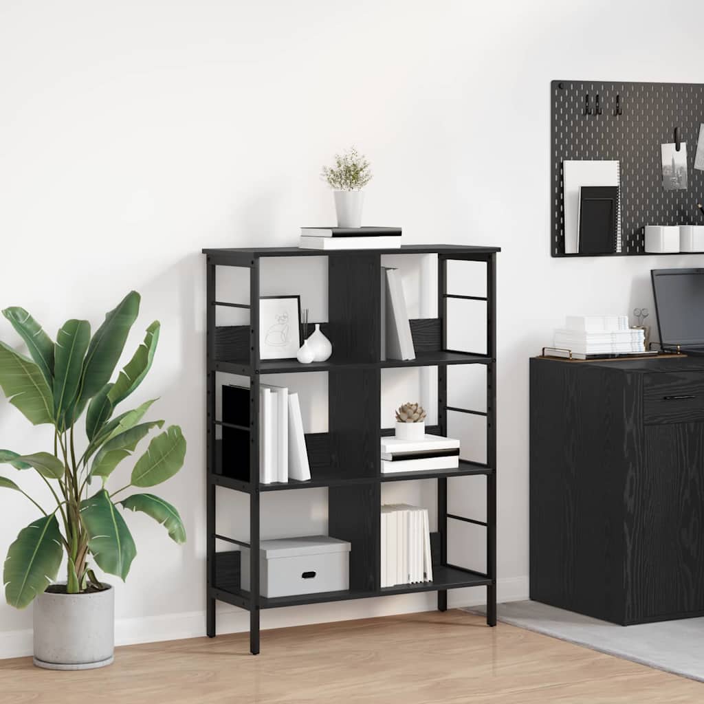 Bücherregal Schwarz Eichen-Optik 82 x 32 x 112 cm Holzwerkstoff
