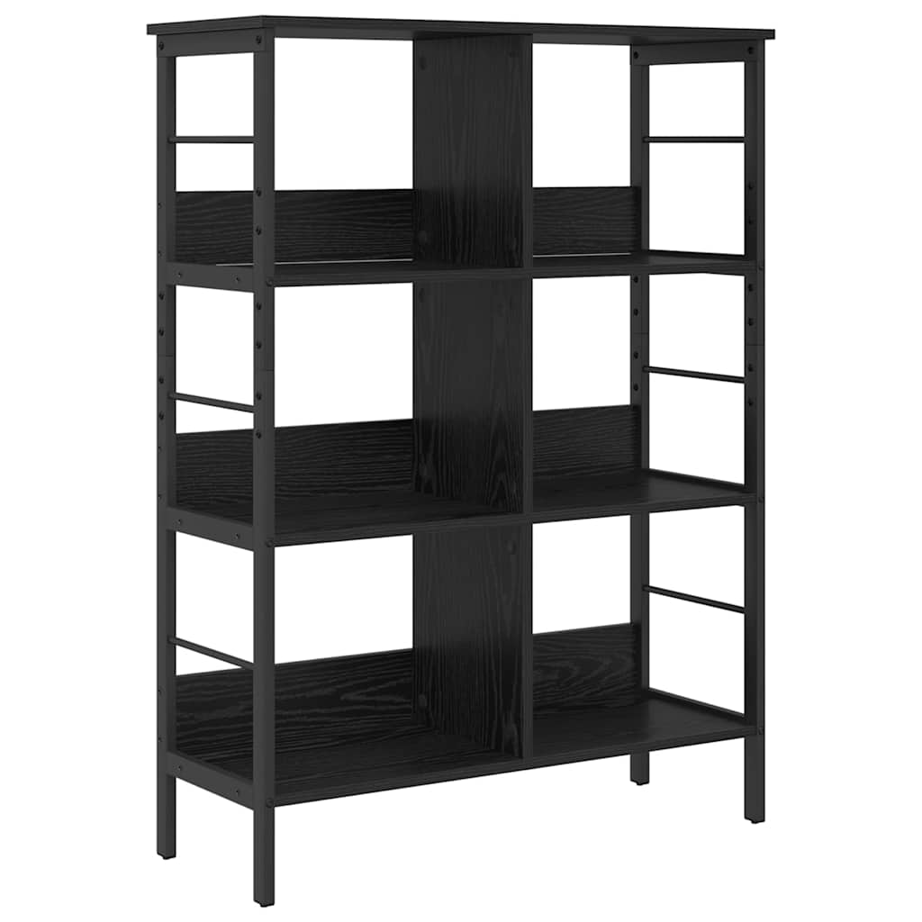 Bücherregal Schwarz Eichen-Optik 82 x 32 x 112 cm Holzwerkstoff