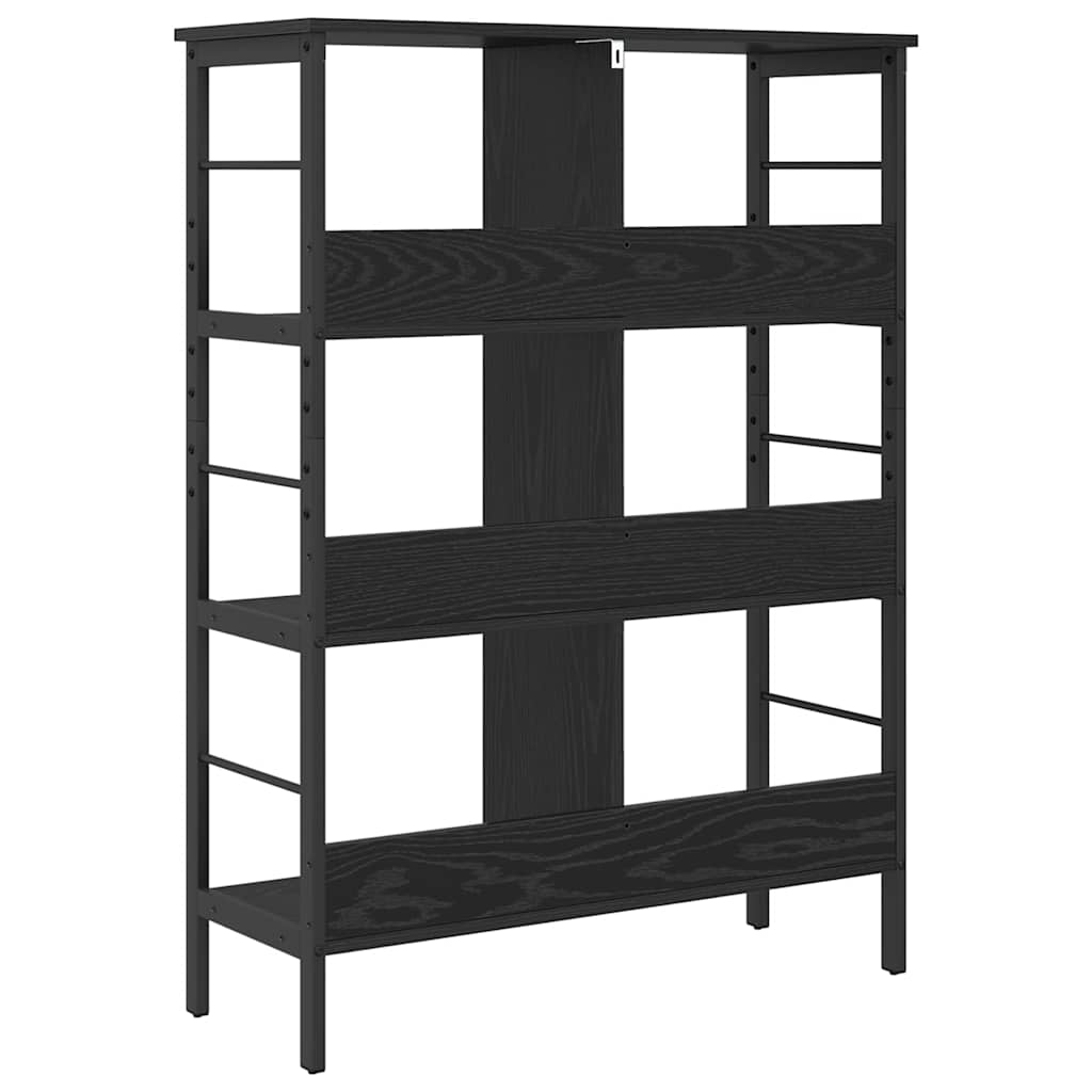 Bücherregal Schwarz Eichen-Optik 82 x 32 x 112 cm Holzwerkstoff