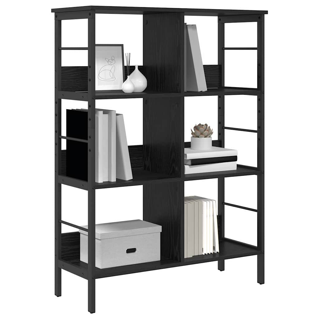 Bücherregal Schwarz Eichen-Optik 82 x 32 x 112 cm Holzwerkstoff