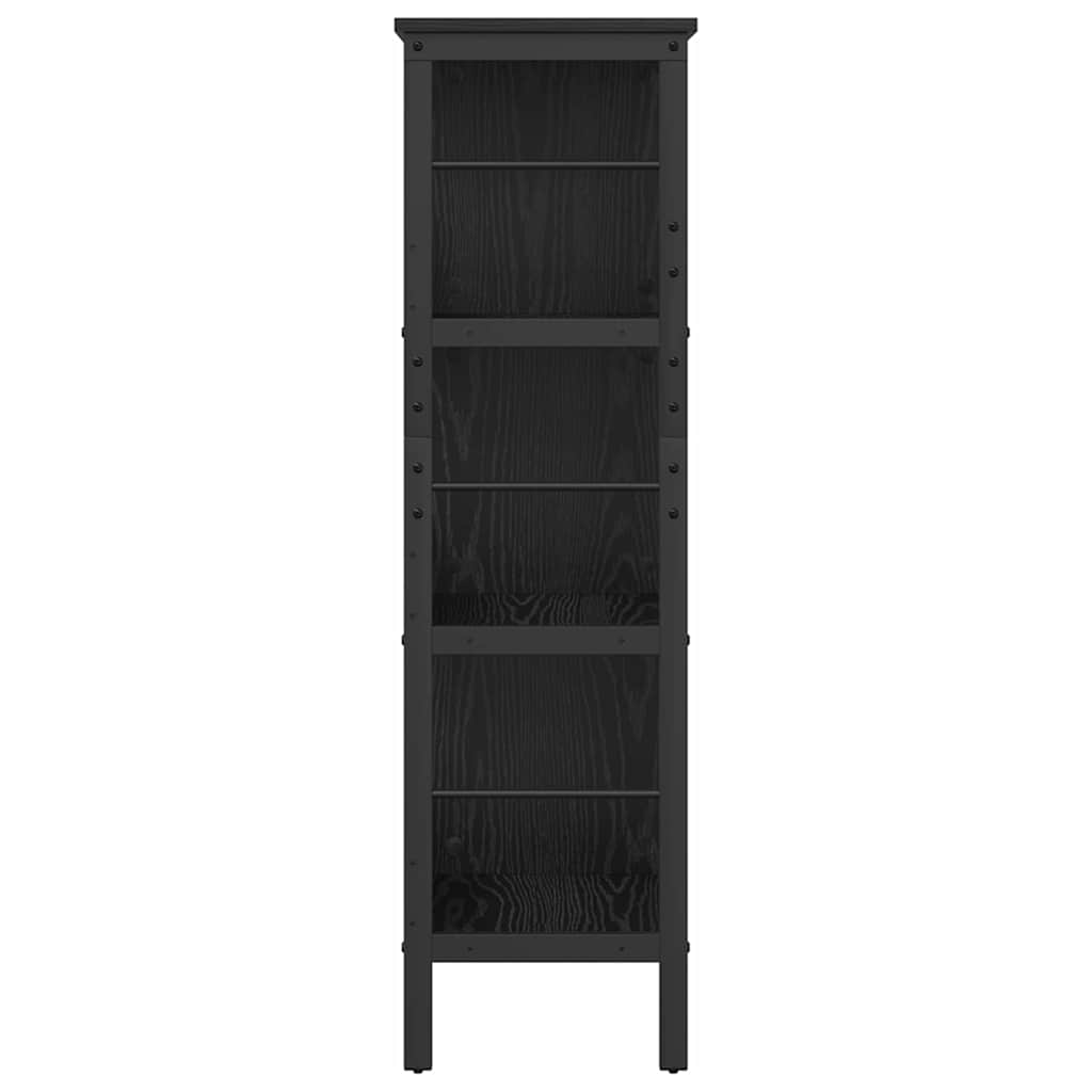 Bücherregal Schwarz Eichen-Optik 82 x 32 x 112 cm Holzwerkstoff