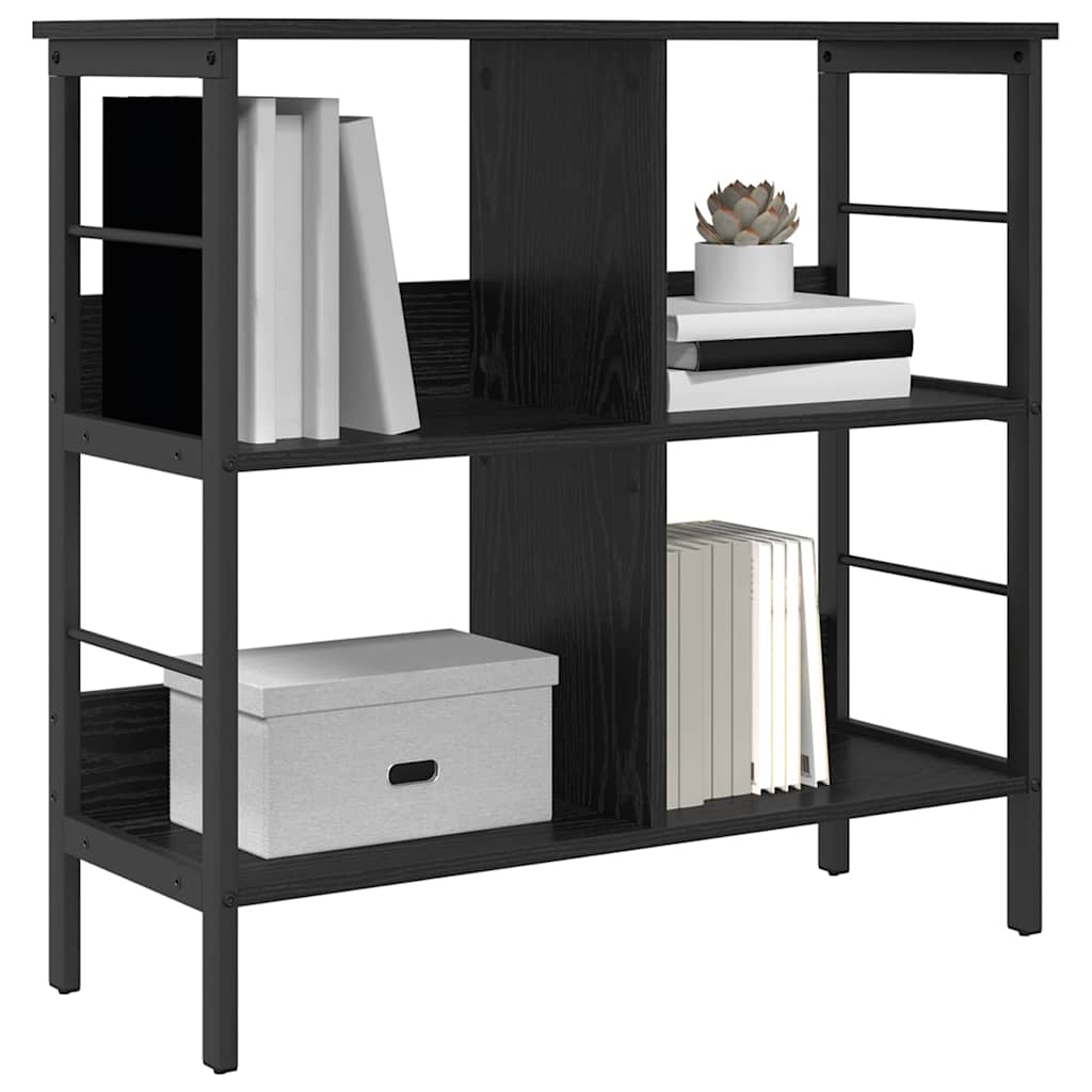 Bücherregal Schwarz Eichen-Optik 82 x 32 x 79 cm Holzwerkstoff