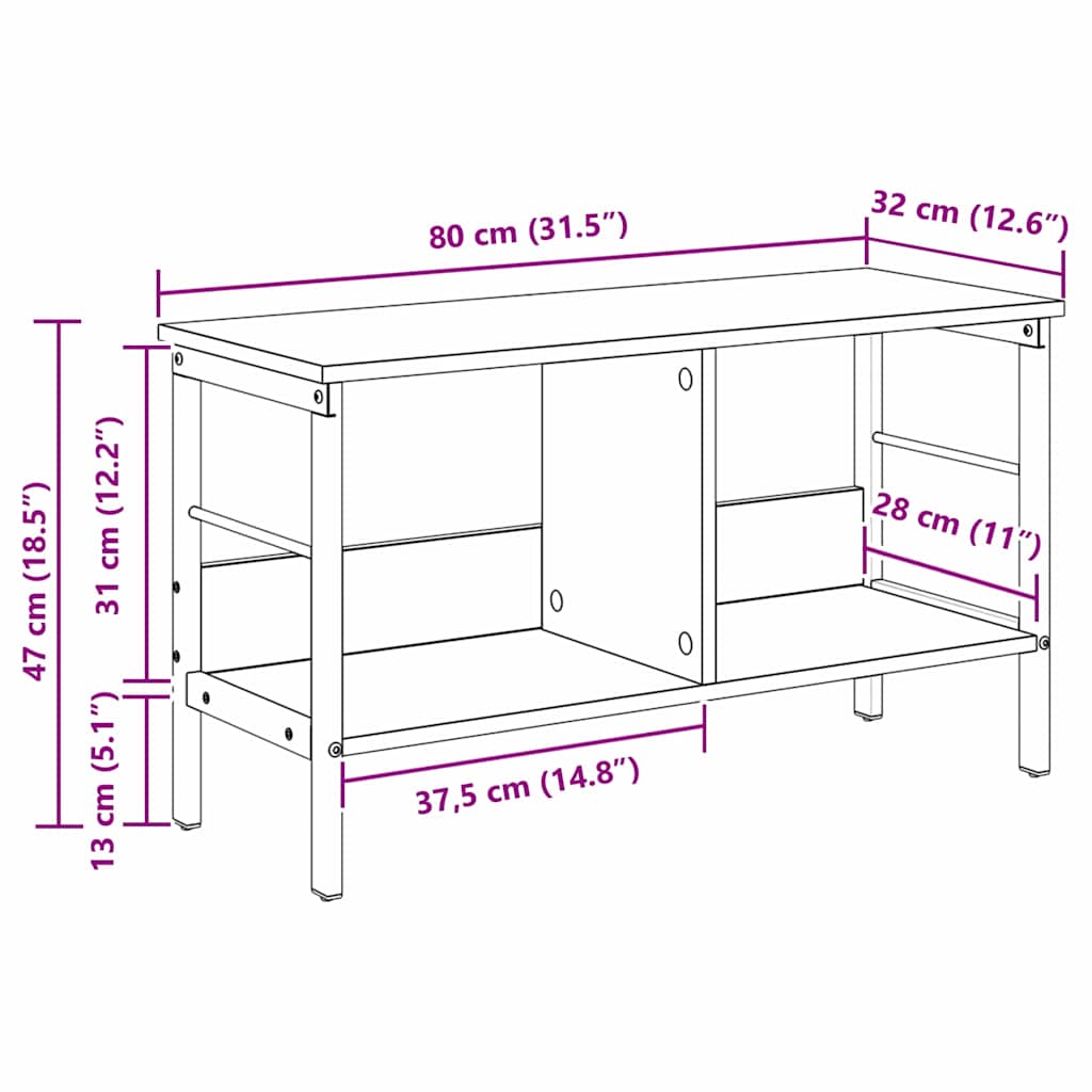 Bücherregal Sonoma-Eiche 82 x 32 x 47 cm Holzwerkstoff