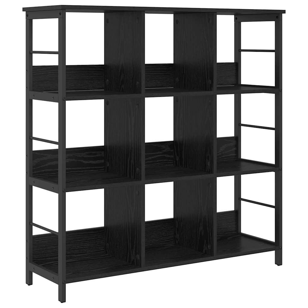 Bücherregal Schwarz Eichen-Optik 102 x 32 x 104,5 cm