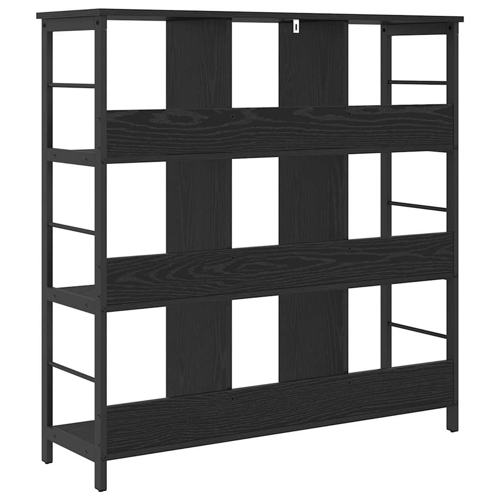 Bücherregal Schwarz Eichen-Optik 102 x 32 x 104,5 cm