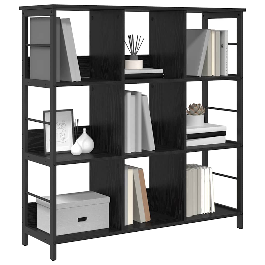 Bücherregal Schwarz Eichen-Optik 102 x 32 x 104,5 cm