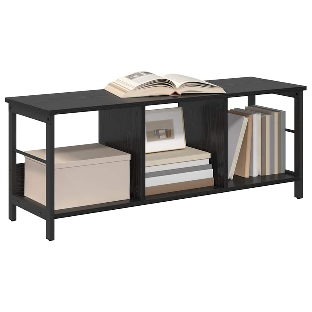 Bücherregal Schwarz Eichen-Optik 102 x 32 x 40,5 cm
