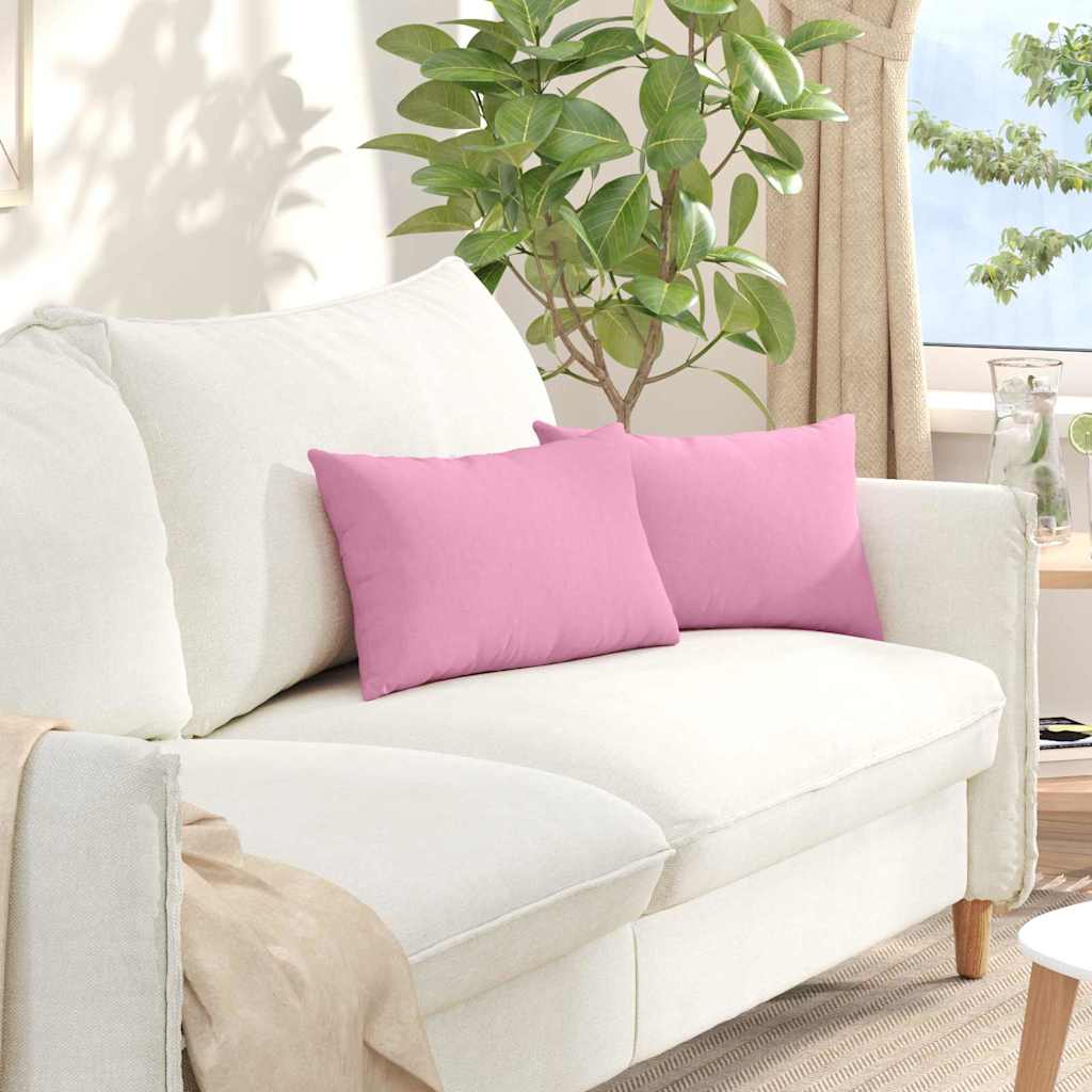 Sofakissen 2 pcs Rosa 50 x 30 cm Stoff