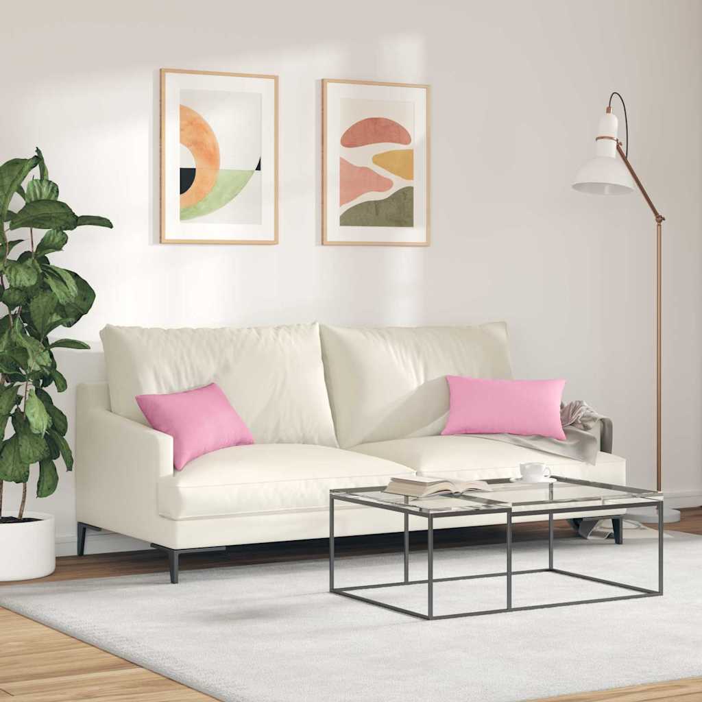 Sofakissen 2 pcs Rosa 50 x 30 cm Stoff
