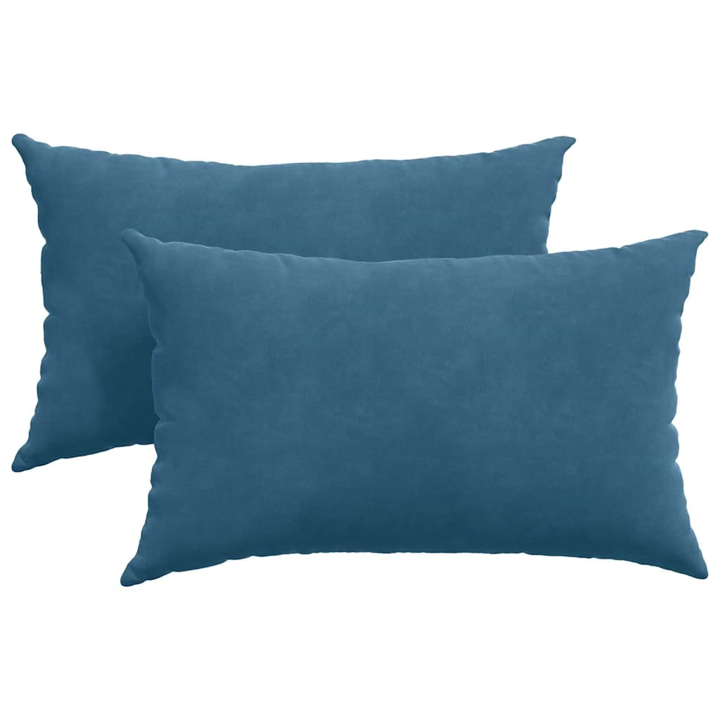 Sofakissen 2 Stück Blau 50 x 30 cm Cordstoff