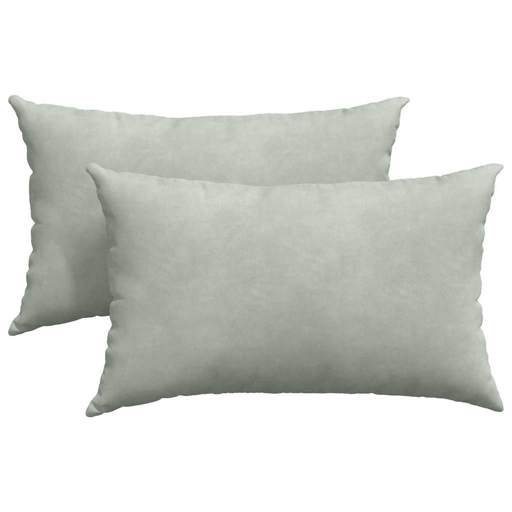 Sofakissen 2 Stück Hellgrau 50 x 30 cm Cordstoff